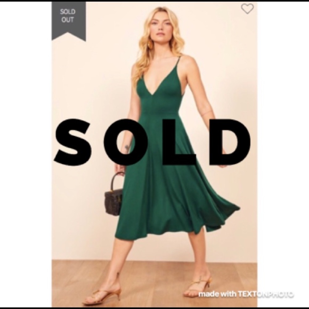 Reformation Strada Sleeveless Dress Emerald - Picture 1 of 9
